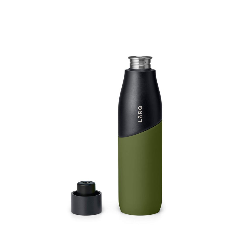 LARQ Bottle Movement PureVis 32 oz- Lightweight Self-Cleaning and Non-Insulated Stainless Steel Water Bottle with UV Water Purifier | Reusable & Travel Friendly, Black/Pine - Image 3